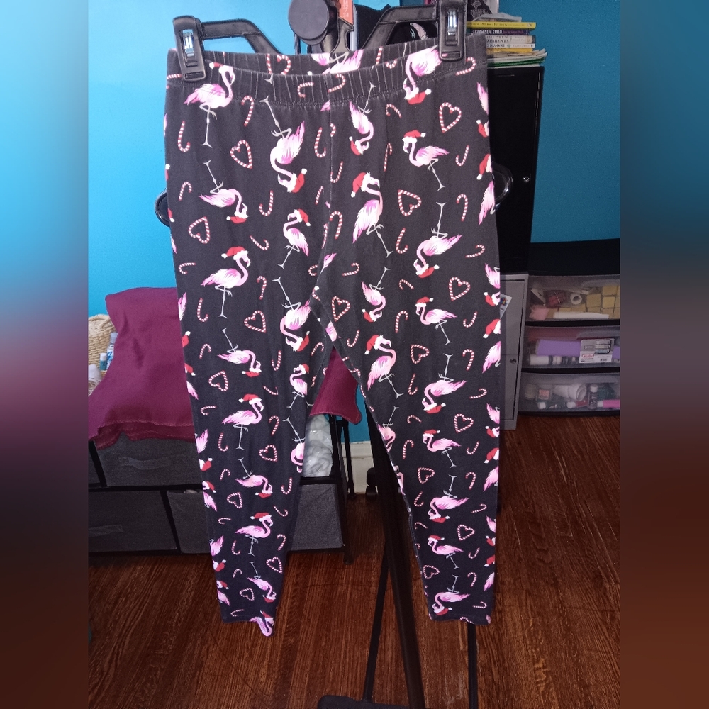 No Boundaries Christmas Flamingo Leggings Pre-owned